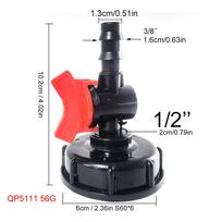 IBC S60*6 Adapter Pagoda interface straight through valve water tank adapter thread 3/4'' 1/2'' garden irrigation Connector