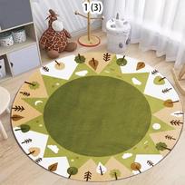 Miško rašto kilimas svetainei Mielas apvalus miegamojo dekoratyvinis plaunamas vaikų grindų kilimėlis studijų kilimas namų dekoravimo kilimai Diameter 80cm