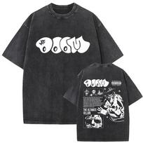 Washed Vintage Rapper Mf Doom MM FOOD Graphic Print Tshirt Men Women Hip Hop Fashion Tshirts Male Casual Oversized Streetwear M