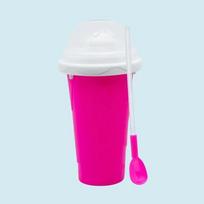 Smoothie Homemade Cup Quick-Frozen Ice Cream Milkshake Bottle Summer DIY Juice Iced Cup Freezed Portable Squeeze Slushie Cups ryškiai rožinė