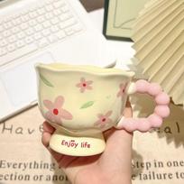 Tulip Flower Ceramic Mug with Gift Box,Girls' Birthday Gift Water Cups,Creative Kawaii Cup,High-value Coffee Mugs,Couple Tea Cup 340ml