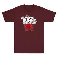 It's Always Sunny In Wrexham Wales Funny Dragon Graphic Vintage Men's T-Shirt S