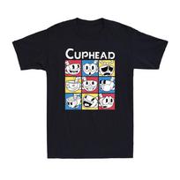 Cuphead Game Nine Squares of Different Emotions Graphic Novelty Gift T-Shirt XL