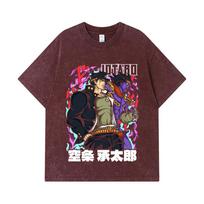 GSM Washed Tshirts  Cotton Jojos Bizzare V Jotaro Print Unisex Heavy Cotton T Shirt S