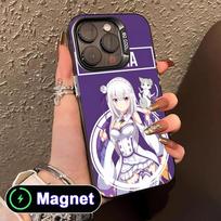 ReZero Emilia Waifu Translucent MagSafe Mobile Phone Case for iPhone 17 16 15 14 13 12 11 Air Pro Max Plus Colorful Cover iPhone 11