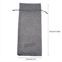 12pcs Grey Wine Drawstring Bag Drawstring Closure Burlap Wine Bag Wine Bottle Gift Bag  Holiday pilka