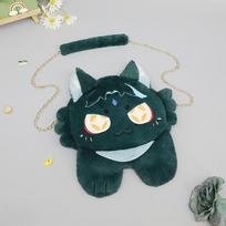 Genshin Impact Xiao Cosplay Ita Bag Green Plush Crossbody Cute Halloween Party Accessory For Women