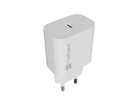 „Natec Ribera“ USB įkroviklis su 1 USB-C jungtimi, 20 W, baltas