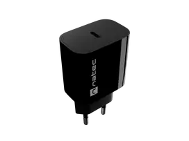 „Natec Ribera“ USB įkroviklis su 1 USB-C jungtimi, 20 W, juodos spalvos