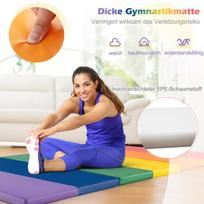 Costway gimnastikos kilimėlis sulankstomas minkštas grindų kilimėlis gimnastikos kilimėlis 5 kartus sulankstomas iš PU su nešimo rankena 180 x 120 x 4 cm