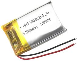 1 vnt. įkraunama lipo baterija 902030 (3.7v, 500mAh Lipo), skirta nešiojamam video mp3 mp4 telefonui LED šviesa GPS