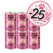 WILD FARM Paštetas su vištiena 6x400g - maistas katėms be glitimo