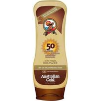 Australian Gold Instant Bronzer Lotion Sunscreen SPF 50 apsauginis losjonas nuo saulės su savaiminio įdegio pigmentais, 237 ml
