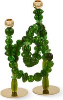 Polspotten Žvakidė klasikinei žvakei Beads, tamsiai žalia
