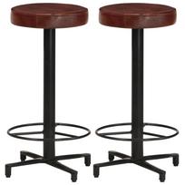 vidaXL Baro taburetės, 2vnt., 66cm, tikra oda