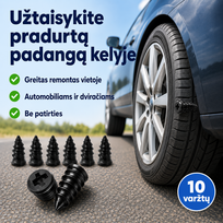 Padangų remonto rinkinys (užtaiso pradūrimus, tinka automobiliams ir dviračiams