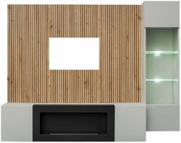 Svetainės baldų komplektas ASM Xari L-K, vidaus, artisan oak/clay grey sp.
