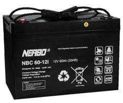 NERBO NBC 60-12i 12V 60Ah - AGM Akumuliatorius, nereikalaujantis priežiūros, skirtas cikliniam darbui