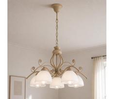Brilagi - Pakabinamas šviestuvas su grandine ANTICO MODERN 5xE27/60W/230V smėlio spalvos