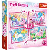 TREFL PUZZLES TREFL 4 dėlionių rinkinys „Vienaragiai“