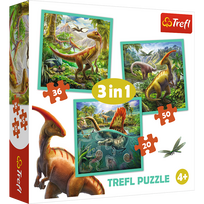 TREFL PUZZLES TREFL 3 dėlionių rinkinys „Dinozaurai“