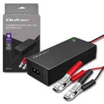 Qoltec 52665 Automatinis AGM GEL STD akumuliatorių įkroviklis | 24 V įkroviklis | 2 A | 48 W | LED | 1,8 m laidas
