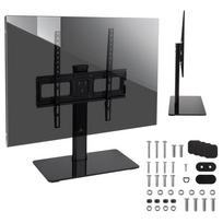 Maclean MC-450 Universalus TV Stovas TV Spintelėms max. 40kg, max. VESA 400x400 32-65" Grūdinto Stiklo Pagrindas su 3 Lygių Aukščio Reguliavimu