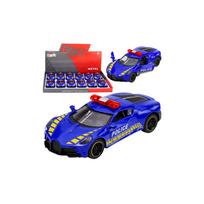 Sportinis Policijos automobilis su varikliu, metalinis, mėlynas, 1:43