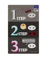 HOLIKA HOLIKA Giliai valančios nosies juostelės „Pig Clear Blackhead 3 - Step Kit (Strong)“