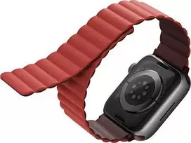 Uniq UNIQ dirželis Revix Apple Watch Series 4/5/6/7 / SE 40 / 41mm. Reversable Magnetinis bordo-koralas / kaštoninė-koralas