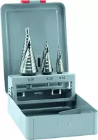 Grąžtas rinkinyje 3 vnt. pakopiniai grąžtai metalui HSS 4-12mm, 4-20mm, 6-30mm, Alpen [0072200003100]