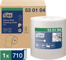 Tork - Daugiafunkcinė neaustinė valymo šluostė sunkiai nešvarumams, 1 sluoksnio, aukščiausios kokybės, W1 - balta