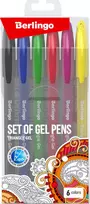 Berlingo, Rinkinys geliniai rašikliai, spalva, 6 vnt, 0,5 mm, Triangle gelis