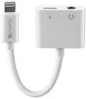 4smarts Adapteris Lightning į Lightning + 3.5mm AUX baltos spalvos 468673