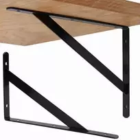 Oem Lentynos atrama 200x120mm - juoda - metalinė Atrama - Rankena