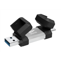 „Silicon Power Dual USB Drive“ | Mobilus C51 | 256GB | USB Type-A ir USB Type-C | Sidabras