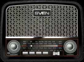 Speaker SVEN SRP-555, juodas-sidabrinis (3W, FM/AM/SW, USB, SD/Micro SD, battery)