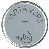 Varta-V393, Vienkartinė baterija, Sidabro oksidas (S), 1,55 V, 1 vnt., Hg (gyvsidabris), Sidabras