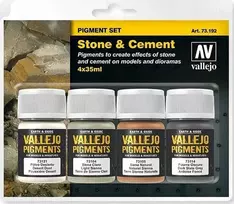 Vallejo: 73.192 - Pigmentų rinkinys - Akmuo ir cementas (4 x 35 ml)