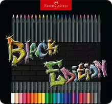 Faber-Castell - Spalvoti pieštukai Juodas Edition skarda (24 vnt) (116425)