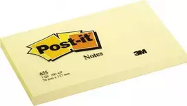 Lipnūs lapeliai Post-it®, 76 x 127 mm, 100 lapelių, kanarėlės geltona