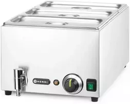 Hendi Bain-marie maisto šildytuvas su čiaupu 3x GN 1/3 100 mm su dangteliais 1000 W