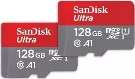 Atminties kortelė SanDisk Ultra Micro SDXC 128GB + 128GB 10 klasės UHS-I/U1 A1 (SDSQUAB-128G-GN6MT) kortelė