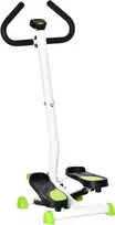 HOMCOM Stepper Fitness Swing Stepper su LCD ekranu ir rankena Namų treniruoklis iki 100 kg Plieninis ABS žalias 55 x 44 x 108 cm