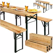 Poland LAGER sulankstomų baldų komplektas stalas + 2 suolai 220 cm