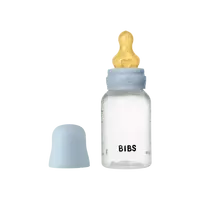 BIBS plastikinis buteliukas nuo dieglių 150 ml (Baby Mėlyna) pilnas komplektas