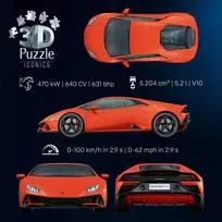 Ravensburger Puzzle 3d dėlionė 158 vienetų lamborghini huracan evo arando automobilis