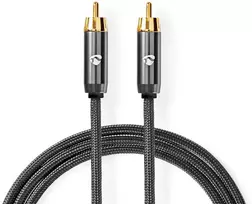 Nedis Kabelis k subwooferu RCA (M) - RCA (M) 5.00 m pilka