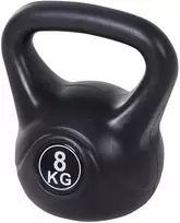 HOMCOM Kettlebell Rutulinis svoris 8kg su smėliu pripildytas hantelis, skirtas pradedantiesiems, juodas