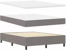 Kiemas lova su čiužiniu su LED Taupe 160 x 200 cm audinys